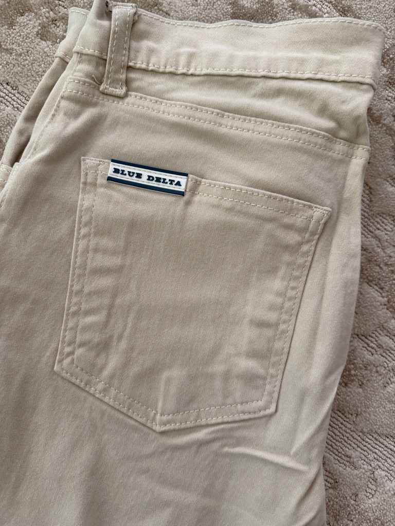 Blue Delta Custom 5 Pocket - Cream- Stretch! 33/32 With Stretch